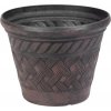 STREND PRO Garden Kvetináč Strend Pro, 29x23 cm, tmavý hnedý, vzor ratan