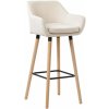 Design-Shop Barová stolička Grant - látka, drevené nohy natura - Béžová Design-Shop Barová stolička Grant - látka, drevené nohy natura - Béžová