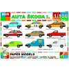 Papierový model - Autá Škoda I. 9x model 1:100 Papierový model - Autá Škoda I. 9x model 1:100