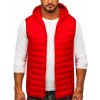Bolf LY36 pánska prešívaná vesta s kapucňou Červená