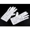 Plesové rukavice biele čipkované 21cm Plesové rukavice biele čipkované 21cm