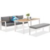 Garden Point Zakintos Apetito Comfort 3 hliníkový set s lavičkou biely