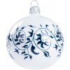 Sklenená vianočná guľa kvety 8cm, biela Sklenená vianočná guľa kvety 8cm, biela