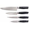 G21 Gourmet Damascus Sada nožov v bambusovom bloku 4 ks a brúsny kameň