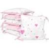 Polštářkový mantinel 6D, bavlna, I love Girl Baby Nellys, ružová/bílá Polštářkový mantinel 6D, bavlna, I love Girl Baby Nellys, ružová/bílá