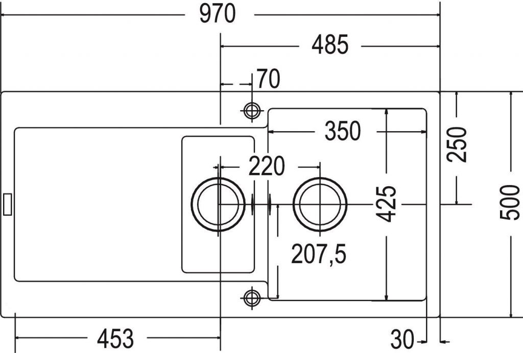 Franke MRG 651 sivý kameň