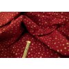 Bavlnené plátno - zlaté metalické hviezdičky na tmavo červenom podklade - šírka 150 cm Bavlnené plátno - zlaté metalické hviezdičky na tmavo červenom podklade - šírka 150 cm
