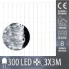 Vianočná led svetelná záclona na batérie vonkajšia - 300 led - programy - ovládač - 3x3m - studená biela Vianočná led svetelná záclona na batérie vonkajšia - 300 led - programy - ovládač - 3x3m - studená biela