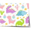 Sablio Plagát Dinosaury a kaktusy - 90x60 cm Sablio Plagát Dinosaury a kaktusy - 90x60 cm