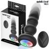 Addicted toys rotating vibrating anal plug, led light remote control