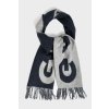 ŠÁL GANT GRAPHIC JACQUARD WOVEN SCARF BLACK ŠÁL GANT GRAPHIC JACQUARD WOVEN SCARF BLACK