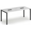 Rokovací stôl PRIMO SQUARE, 180x80 cm, biela + 2x stolná zásuvka TYP VI, čierna Rokovací stôl PRIMO SQUARE, 180x80 cm, biela + 2x stolná zásuvka TYP VI, čierna