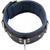 Mister B Leather Slave Collar Blue Padding, kožený obojok