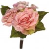 Ruža & Hortenzia kytica ružová 26cm umelá Ruža & Hortenzia kytica ružová 26cm umelá