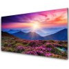 Skleneny obraz Hora lúka slnko krajina 100x50 cm Skleneny obraz Hora lúka slnko krajina 100x50 cm