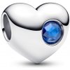 PANDORA gravírovateľná korálka Srdce s modrým krištáľom 794161C09 PANDORA gravírovateľná korálka Srdce s modrým krištáľom 794161C09
