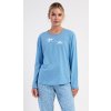 Dámske pyžamo dlhé s kvetmi Natural 2XL Modrá Dámske pyžamo dlhé s kvetmi Natural 2XL Modrá