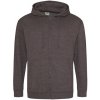 Just Hoods Pánska mikina na zips JH050 Charcoal -Heather XXL Just Hoods Pánska mikina na zips JH050 Charcoal -Heather XXL
