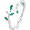 For Silver Prsteň so zelenými lístkami - Striebro 925 For Silver Prsteň so zelenými lístkami - Striebro 925