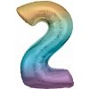 Amscan BALÓNIK fóliový číslo 2 pastelovo dúhové 86cm Amscan BALÓNIK fóliový číslo 2 pastelovo dúhové 86cm