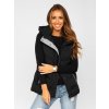 Čierna dámska dlhá prešívaná vesta s kapucňou Bolf 7051 Čierna dámska dlhá prešívaná vesta s kapucňou Bolf 7051