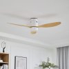 Lucande LED stropný ventilátor Kayu, biela/drevená, DC, 132 cm - 10022105 Lucande LED stropný ventilátor Kayu, biela/drevená, DC, 132 cm - 10022105