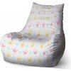 Sablio Sedací vak Bean Ružové korunky na bielej - 60 x 70 x 70 cm Sablio Sedací vak Bean Ružové korunky na bielej - 60 x 70 x 70 cm