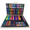 Maliarsky drevený kufrík – kreatívna výtvarná sada 180 ks Maliarsky drevený kufrík – kreatívna výtvarná sada 180 ks
