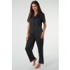 Dámske pyžamo Italian Fashion Ria kr.r. dł.sp. Farba: Čierna, Veľkosť: M Dámske pyžamo Italian Fashion Ria kr.r. dł.sp. Farba: Čierna, Veľkosť: M