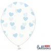 Balónik priesvitný s modrými srdiečkami