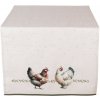 Clayre & Eef Béžový bavlnený behúň so sliepočkami Barnyard Chicken 50x140 cm