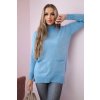 Sweater with stand-up collar blue svetlomodrá One size Kesi 5907302503343 Sweater with stand-up collar blue svetlomodrá One size Kesi 5907302503343
