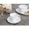 Biela porcelánová šálka s tanierikom a s vintage dekorom 7 cm Chic Antique 38741 Biela porcelánová šálka s tanierikom a s vintage dekorom 7 cm Chic Antique 38741