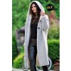 Fashionweek Dámsky exclusive elegantný farebný sveter kabát s kapucňou JK5 HONEY svetlo šedá