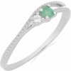 Nefertitis Prsteň strieborný s brúseným smaragdom a zirkónom Ag 925 031121 EM - 57 mm (US 8), 1,25 g Nefertitis Prsteň strieborný s brúseným smaragdom a zirkónom Ag 925 031121 EM - 57 mm (US 8), 1,25 g