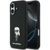 Karl Lagerfeld Liquid Silicone Metal Ikonik zadný kryt pre iPhone 17 Black