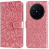 Peňaženkové puzdro Embossing Pattern Slnečnica ružové – Vivo X300 Pro Peňaženkové puzdro Embossing Pattern Slnečnica ružové – Vivo X300 Pro
