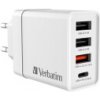 Verbatim USB nabíječka do sítě, 30W, 4 portová, bílá Verbatim USB nabíječka do sítě, 30W, 4 portová, bílá