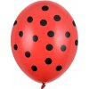 PartyDeco Latexový balón - červený s čiernymi bodkami PartyDeco Latexový balón - červený s čiernymi bodkami
