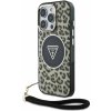 Guess IML Leopard Triangle Logo Strap MagSafe kryt pre iPhone 16 Pro, hnedý 57983124189