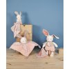 Doudou et Compagnie Paris Doudou Darčeková sada - Plyšový Ecru králiček s ružovou dečkou z BIO bavlny 22 cm Doudou et Compagnie Paris Doudou Darčeková sada - Plyšový Ecru králiček s ružovou dečkou z BIO bavlny 22 cm