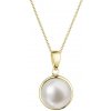 Evolution Group Zlatý dámsky náhrdelník s bielou riečnou perlou 92P00053