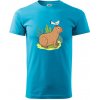 Kapybara a vtáčik - Klasické pánske tričko vyššej gramáže - 2XL ( Svetlý tyrkys ) Kapybara a vtáčik - Klasické pánske tričko vyššej gramáže - 2XL ( Svetlý tyrkys )