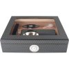Humidor SET Carbon-Glass na 15 cigár Humidor SET Carbon-Glass na 15 cigár