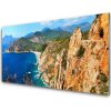 Sklenený obklad Do kuchyne Útes pobrežie more hory 100x50 cm Sklenený obklad Do kuchyne Útes pobrežie more hory 100x50 cm