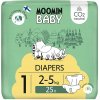 MOOMIN BABY Newborn Ekologické plienky 1 2-5 kg, 25ks MOOMIN BABY Newborn Ekologické plienky 1 2-5 kg, 25ks