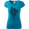 Geometria - vlk - vyjúci - Dámske tričko Pure - XL ( Svetlý tyrkys ) Geometria - vlk - vyjúci - Dámske tričko Pure - XL ( Svetlý tyrkys )