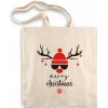 BAVLNENÁ TAŠKA S POTLAČOU 38x42 cm ECRU Vianočná, VRECKO NA DARČEKY BAVLNENÁ TAŠKA S POTLAČOU 38x42 cm ECRU Vianočná, VRECKO NA DARČEKY