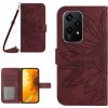 Peňaženkové kožené puzdro Sunflower na Honor 200 Lite 5G - Bordová Peňaženkové kožené puzdro Sunflower na Honor 200 Lite 5G - Bordová
