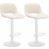 Design-Shop 2x Barová stolička Camden - koženka, biely rám - Krémová Design-Shop 2x Barová stolička Camden - koženka, biely rám - Krémová